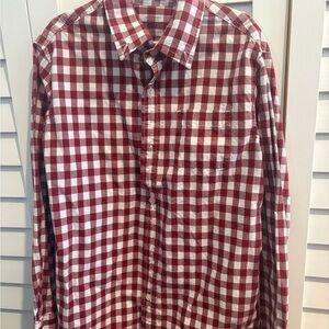 Crewcuts size 10 burgundy check button down